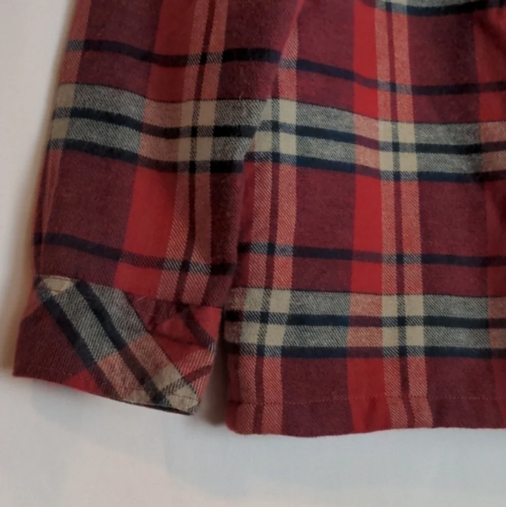 Volcom Belgrade Red Plaid Button Up Shirt Jacket with Pockets size Medium